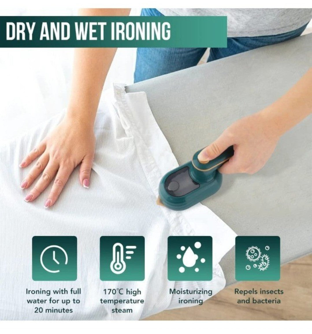 2-in-1 Handheld Garment Steamer & Iron – Portable Clothes Steamer for Quick Wrinkle Removal