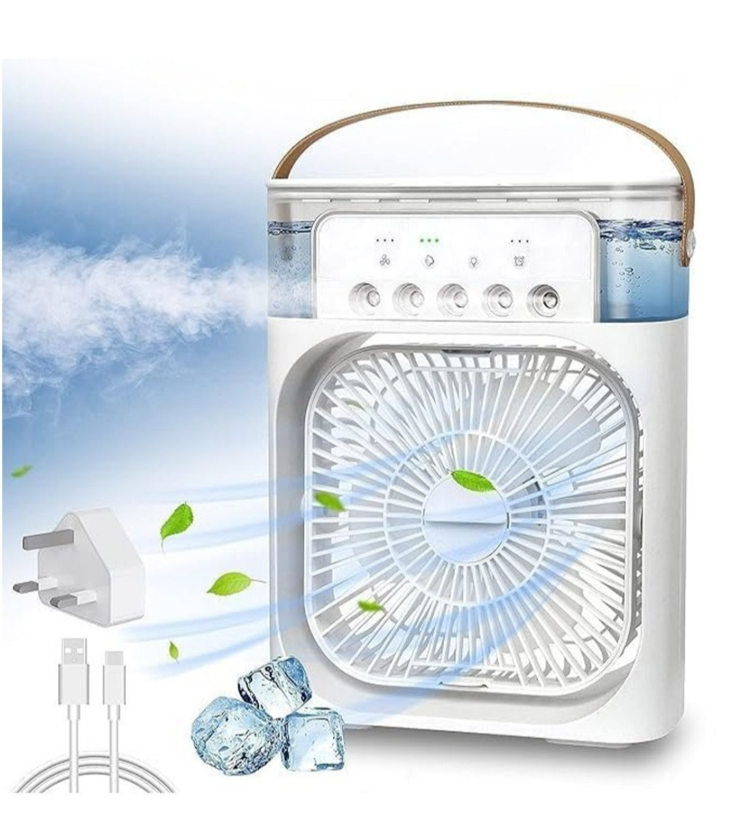 Portable Mini Air Cooler Fan with Humidifier – USB Rechargeable