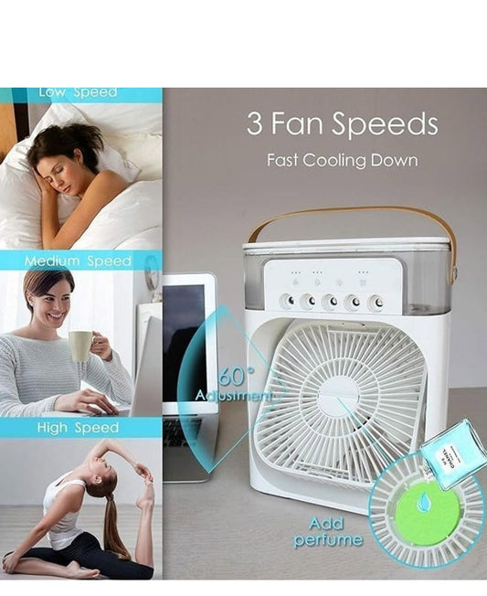 Portable Mini Air Cooler Fan with Humidifier – USB Rechargeable